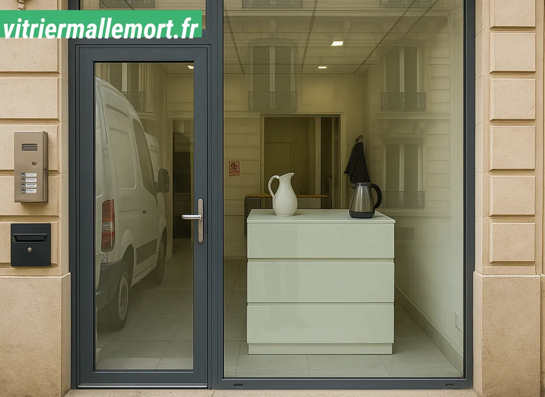 Façade vitrine de magasin en aluminium sur mesure à Mallemort